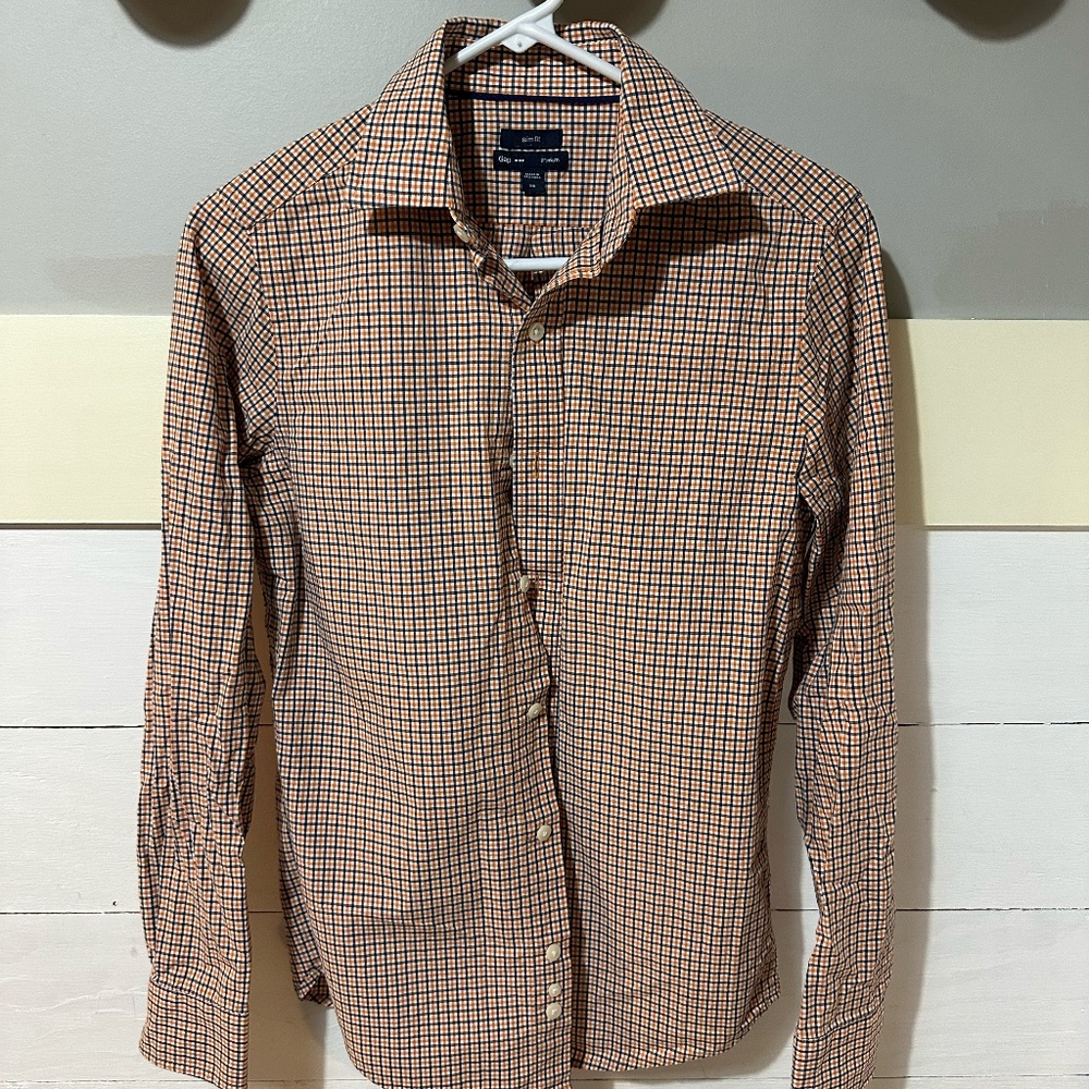 GAP Premium Men's Oxford (navy and orange check)